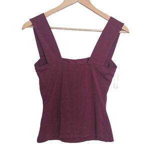Reformation Canyon Tank Top Burgundy Size S Square Neck Stretch Fitted